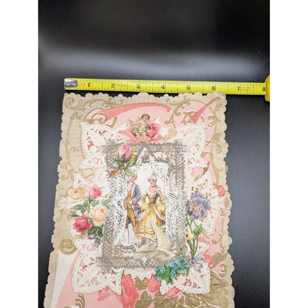 4 Antique European Ornate 3D 1800's‎ Valentines Cards